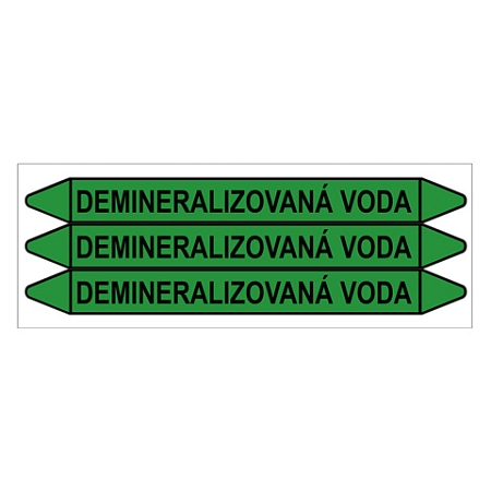 Značení potrubí, demineralizovaná voda,3 ks, 355 × 37 mm